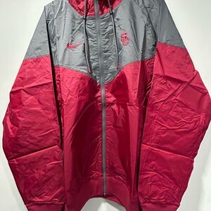 USC Nike Red and Gray Hooded Jacket